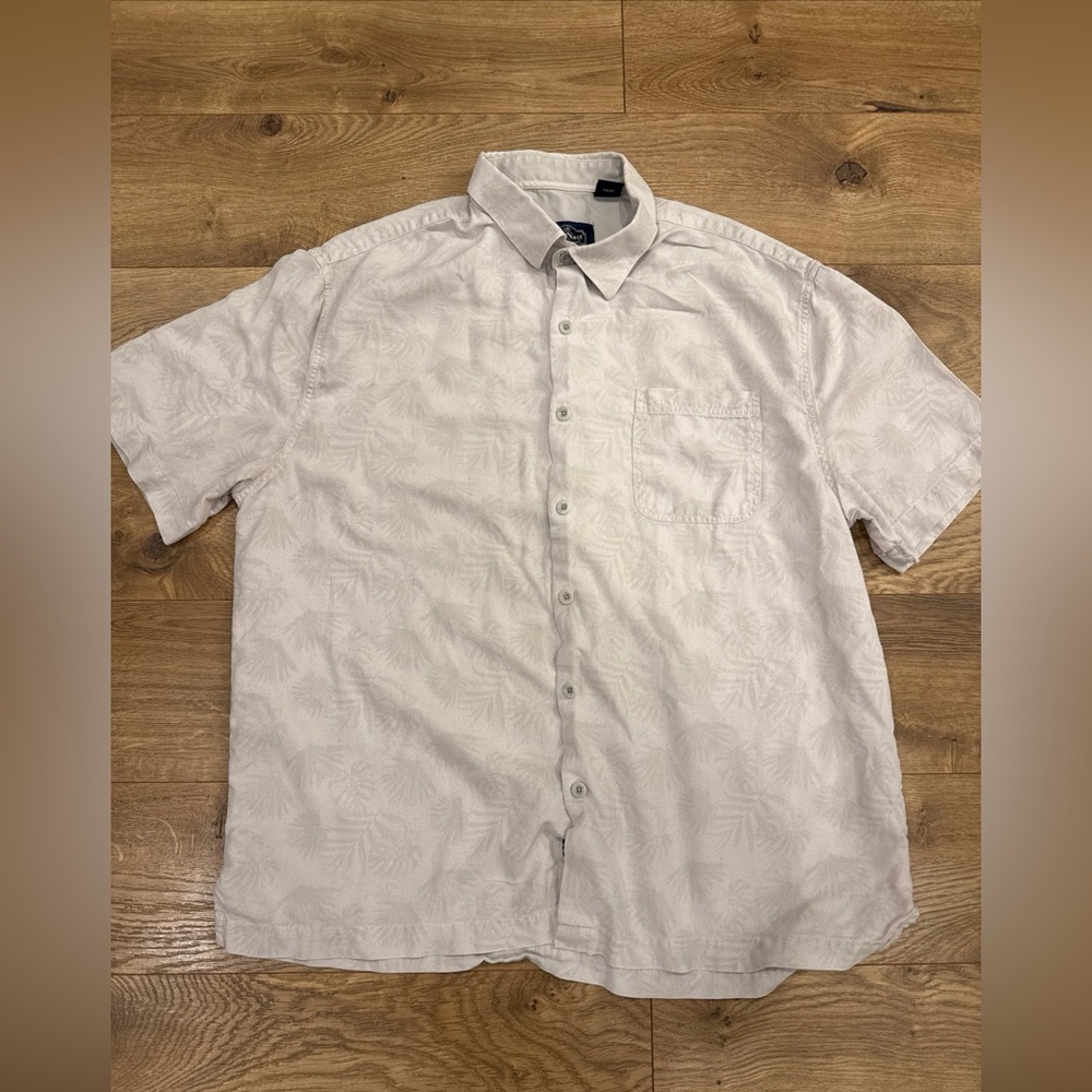 Mens Nat Nast Luxury Originals Light Cream/Tan Hawaiian Camp Shirt  Size Large